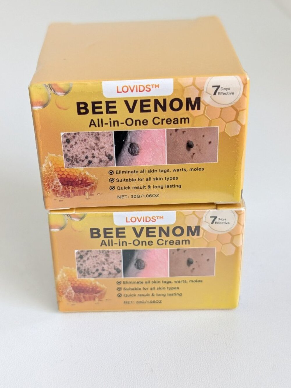 2 Bee Venom Mole and Wart Treatment Cream Skintags Removal EXP 2028 Sealed Lot
